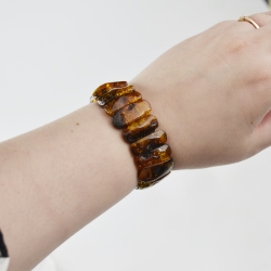 Medium green massive amber bracelet